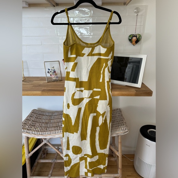 Green Graphic Bodycon Maxi Knit Dress Medium - Picture 3 of 4